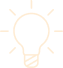 An illuminated lightbulb icon representing an idea or inspiration, in a light warm color.