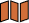 Three orange, vertical, 3D-effect rectangular bars with dark outlines.
