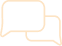 Two outlined speech bubbles overlapping, suggesting communication or dialogue.