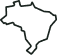 Outline of the geographical map of Brazil, showing its distinct shape.