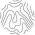 Circular abstract design with thin, wavy, organic contour lines on a white background.